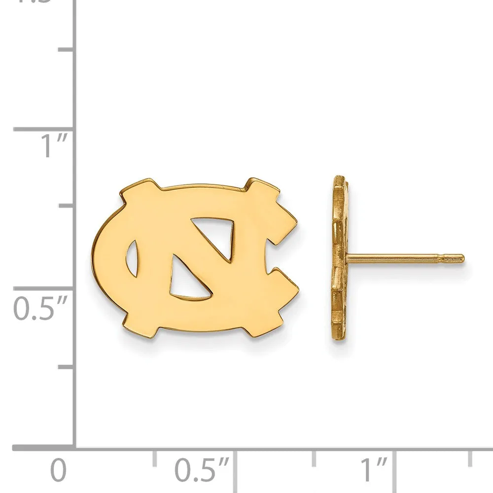 10k Yellow Gold U of North Carolina Small 'NC' Post Earrings