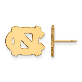 10k Yellow Gold U of North Carolina Small 'NC' Post Earrings