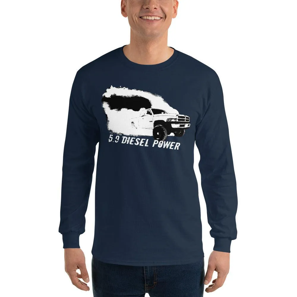 2nd Gen Diesel Truck Burnout Rolling Coal Long Sleeve T-Shirt