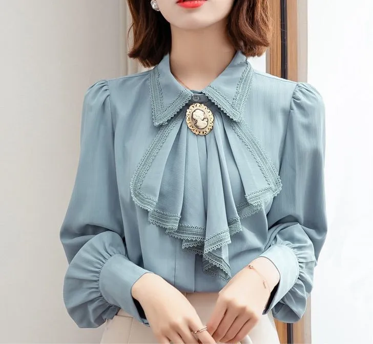 Audrey Vintage-style Cameo Blouse