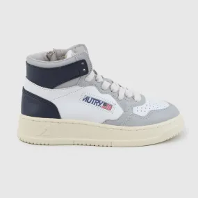 Autry Blue, Gray And White Mid Sneaker