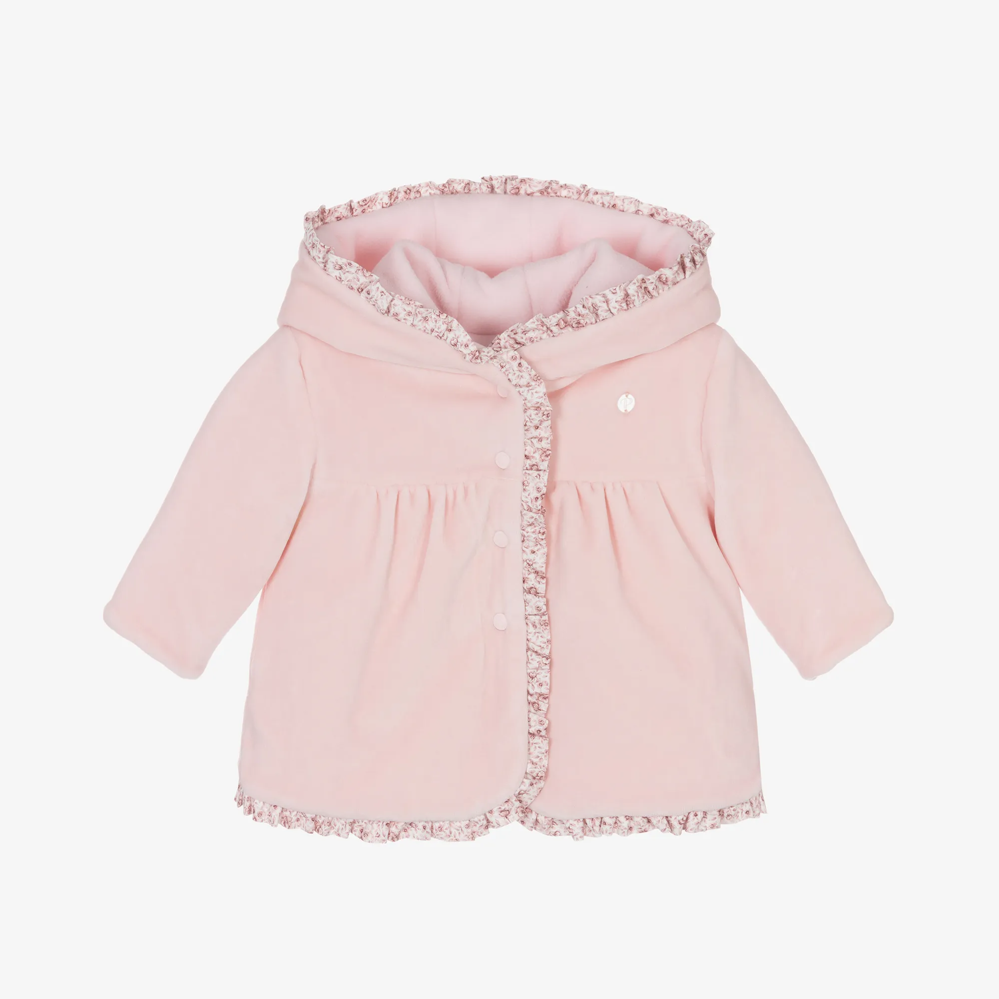 Baby Girls Pink Velour Pram Coat