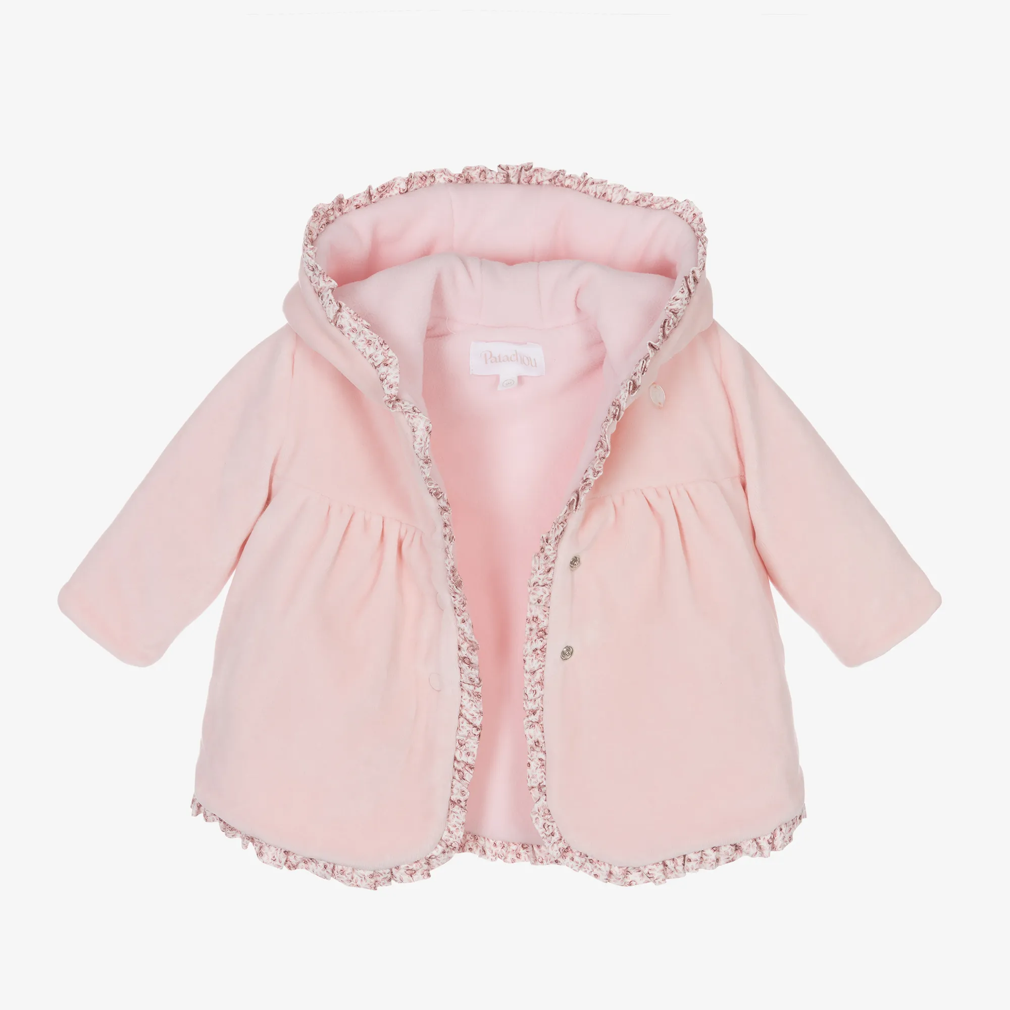 Baby Girls Pink Velour Pram Coat