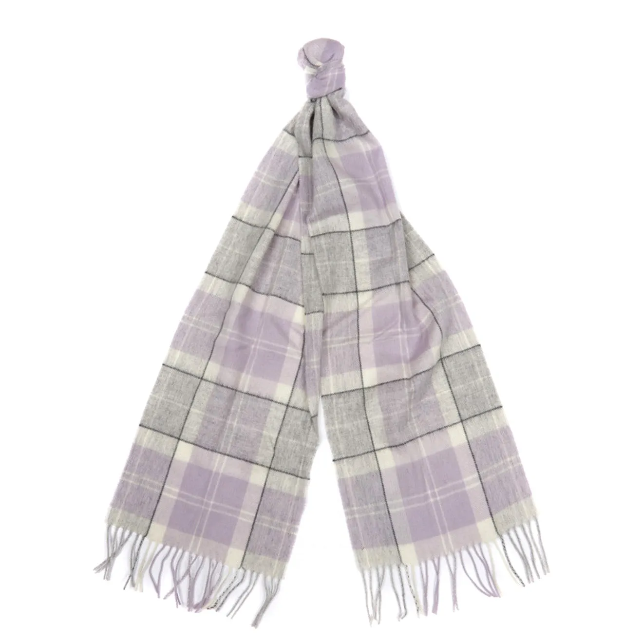 Barbour Womens Tartan Scarf Lilac / Grey