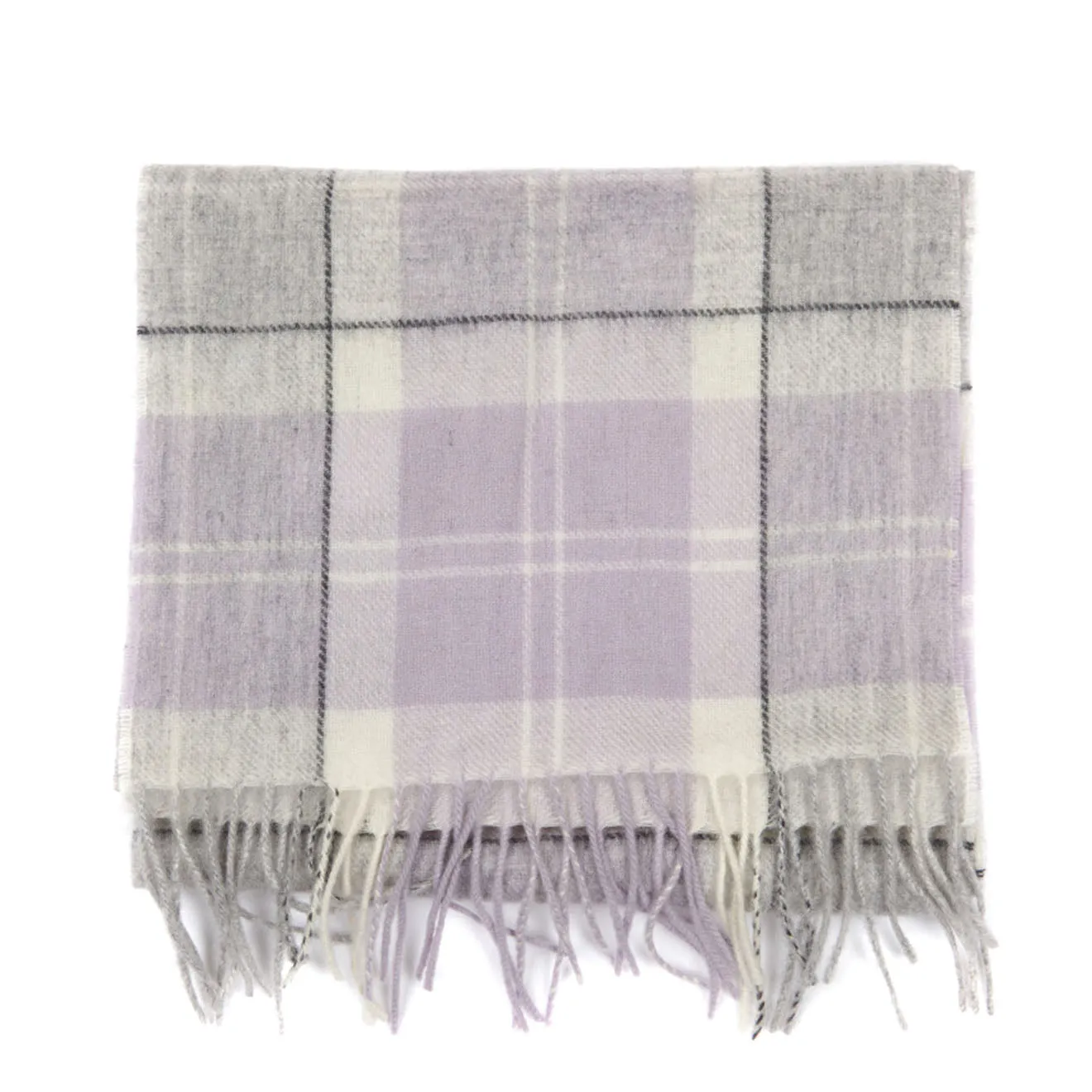 Barbour Womens Tartan Scarf Lilac / Grey