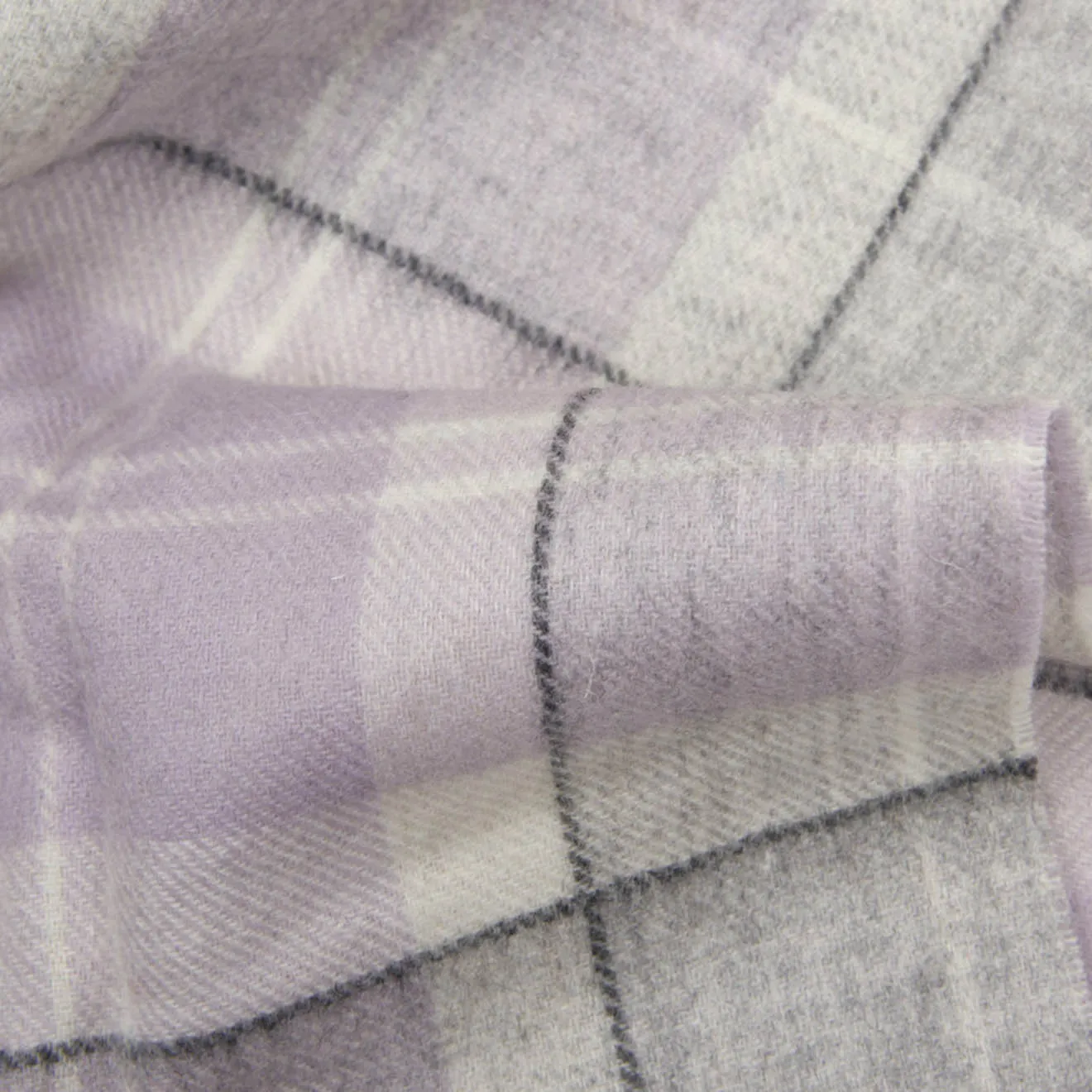 Barbour Womens Tartan Scarf Lilac / Grey