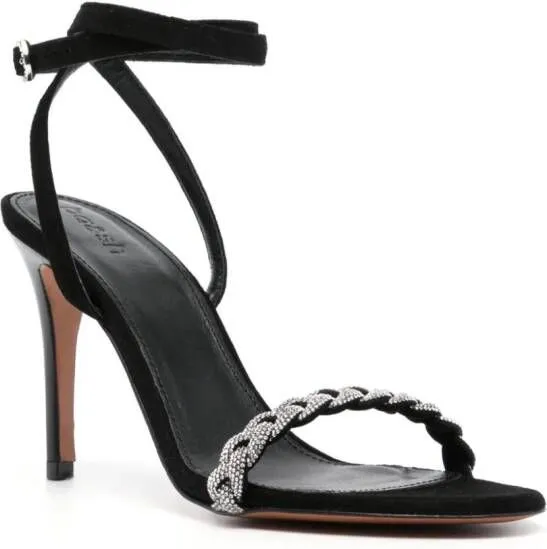 Ba&Sh Cayla 100mm suede sandals Black