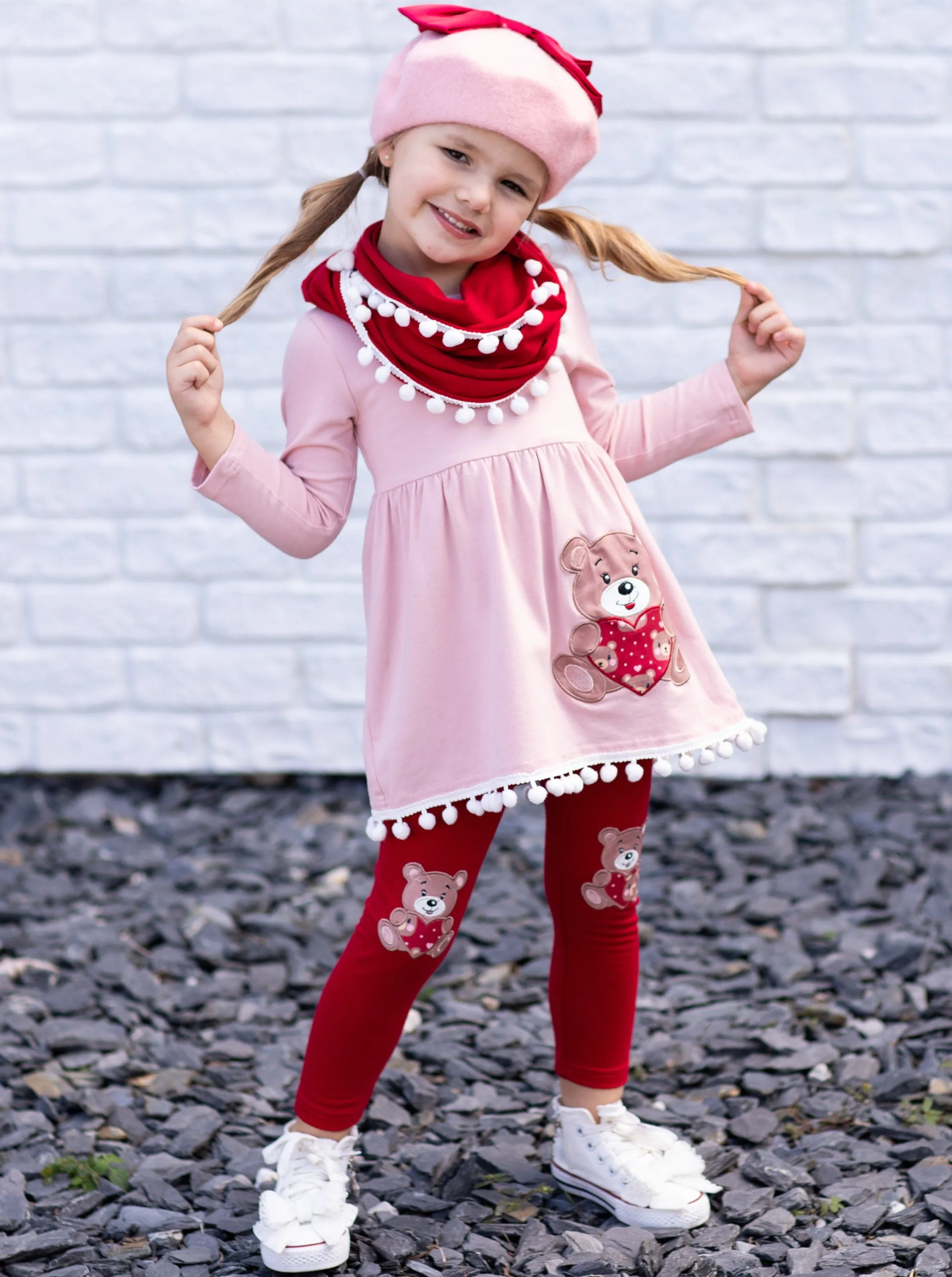 Beary Sweet Tunic, Scarf and Legging Set