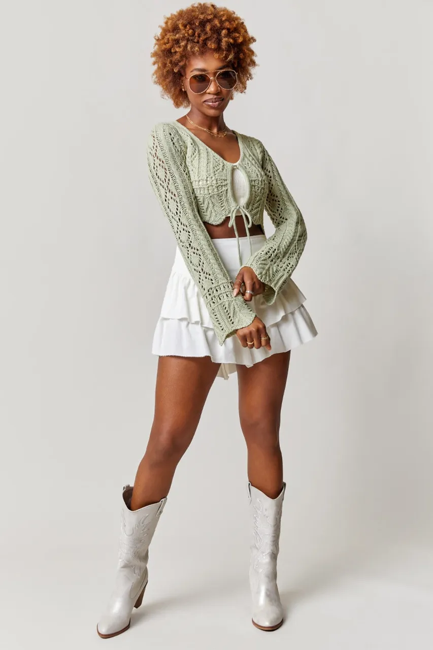 Belinda Crochet Cropped Sweater