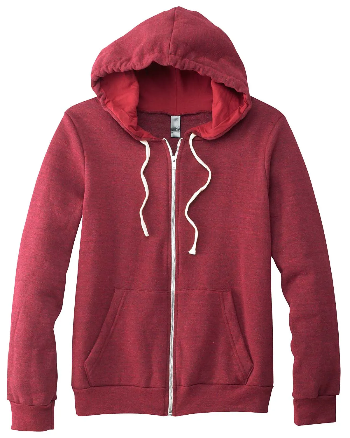 Bella + Canvas Unisex Triblend Sponge Fleece Full-Zip Hoodie 3909 Cardinal Triblnd