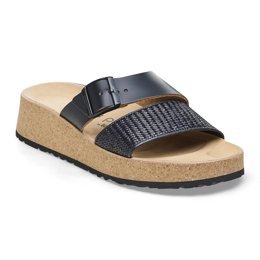 Birkenstock Women’s Almina Natural Leather Sandals-Black