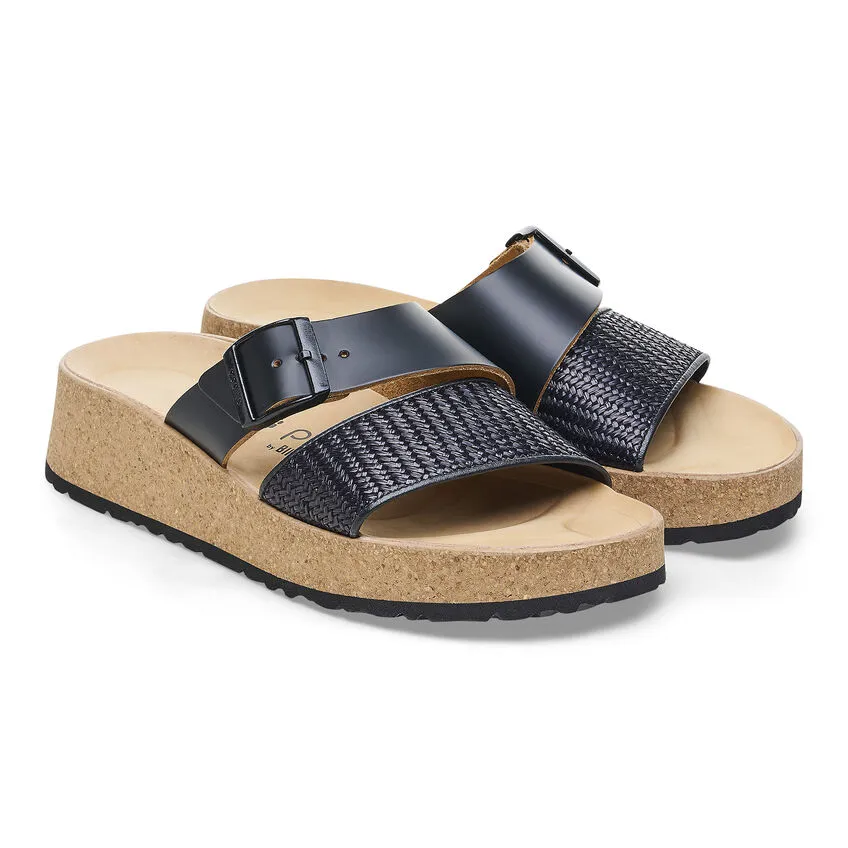 Birkenstock Women’s Almina Natural Leather Sandals-Black