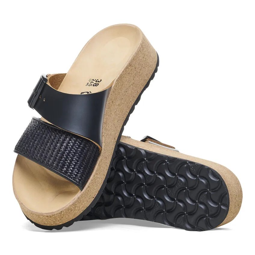 Birkenstock Women’s Almina Natural Leather Sandals-Black