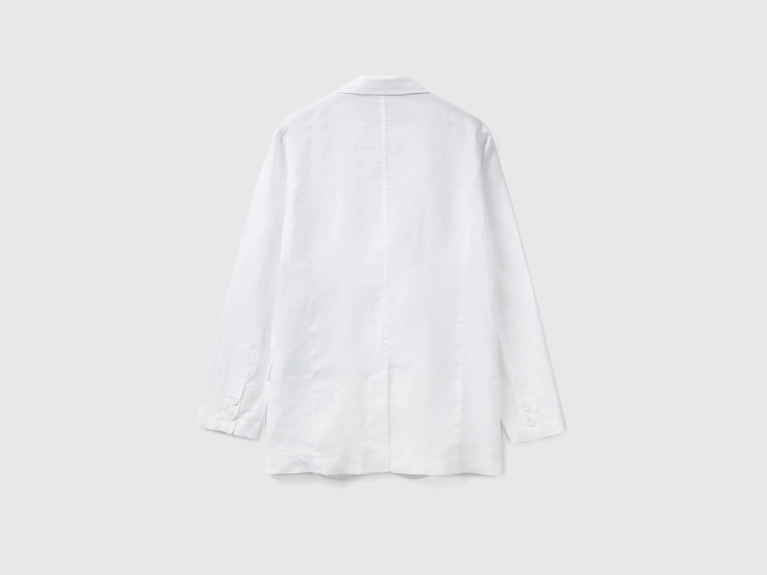 Blazer in pure linen - White | Benetton