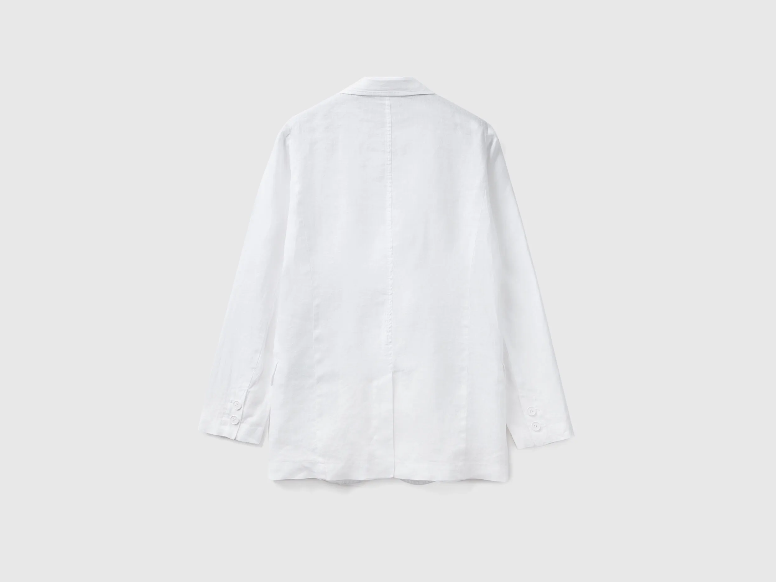 Blazer in pure linen - White | Benetton