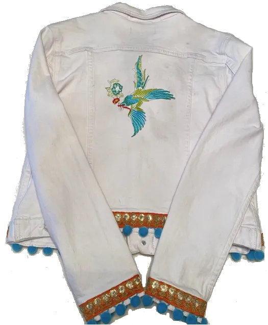 Blue Hummingbird Jean Jacket