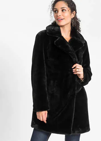 bonprix Faux Fur Lapel Coat | Kaleidoscope