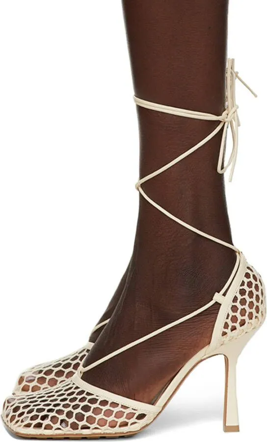 Bottega Veneta Beige Stretch Heels