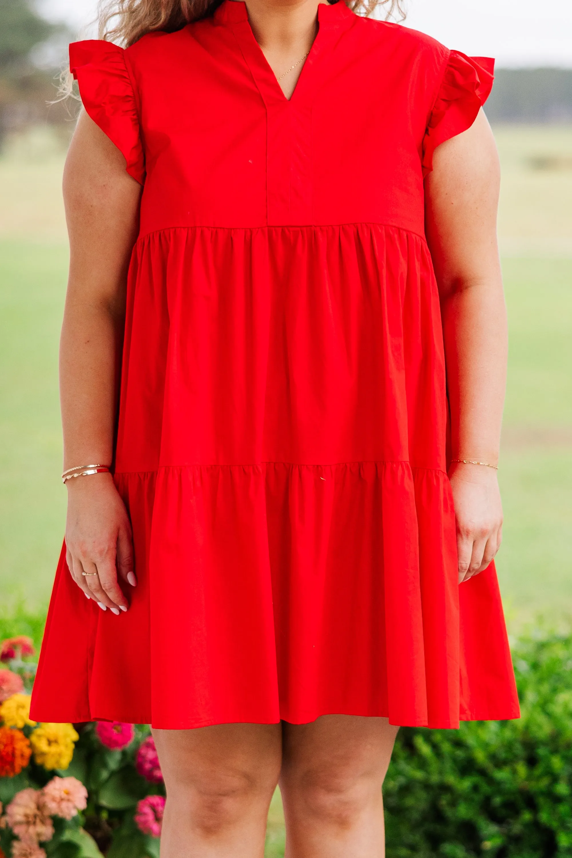 Charmingly Cute Dress, Red