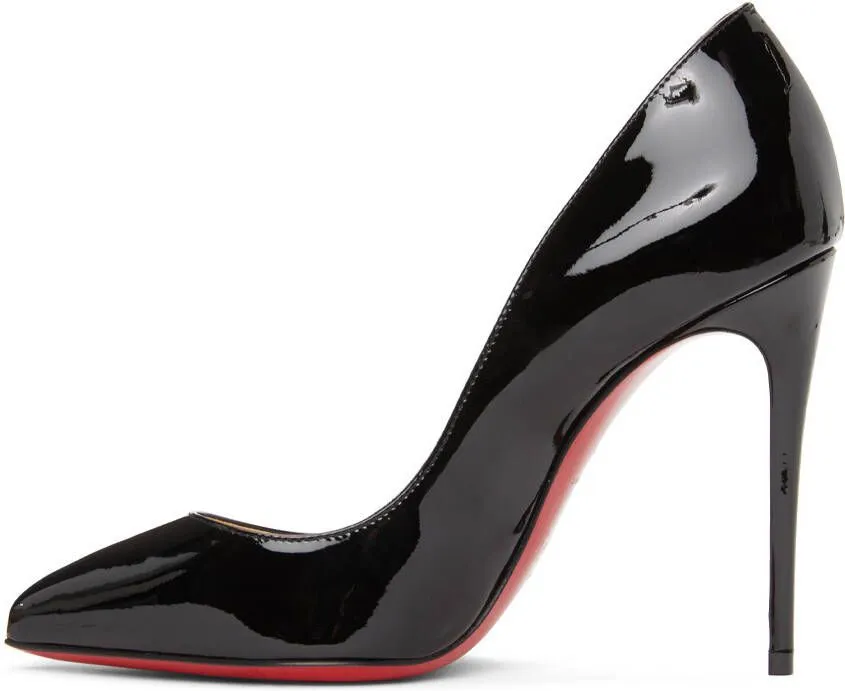 Christian Louboutin Black Patent Pigalle Follies 100 Heels