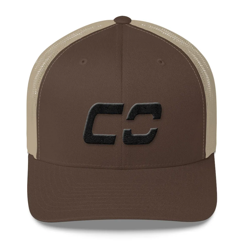 Colorado - Mesh Back Trucker Cap - Black Embroidery - CO - Many Hat Color Options Available