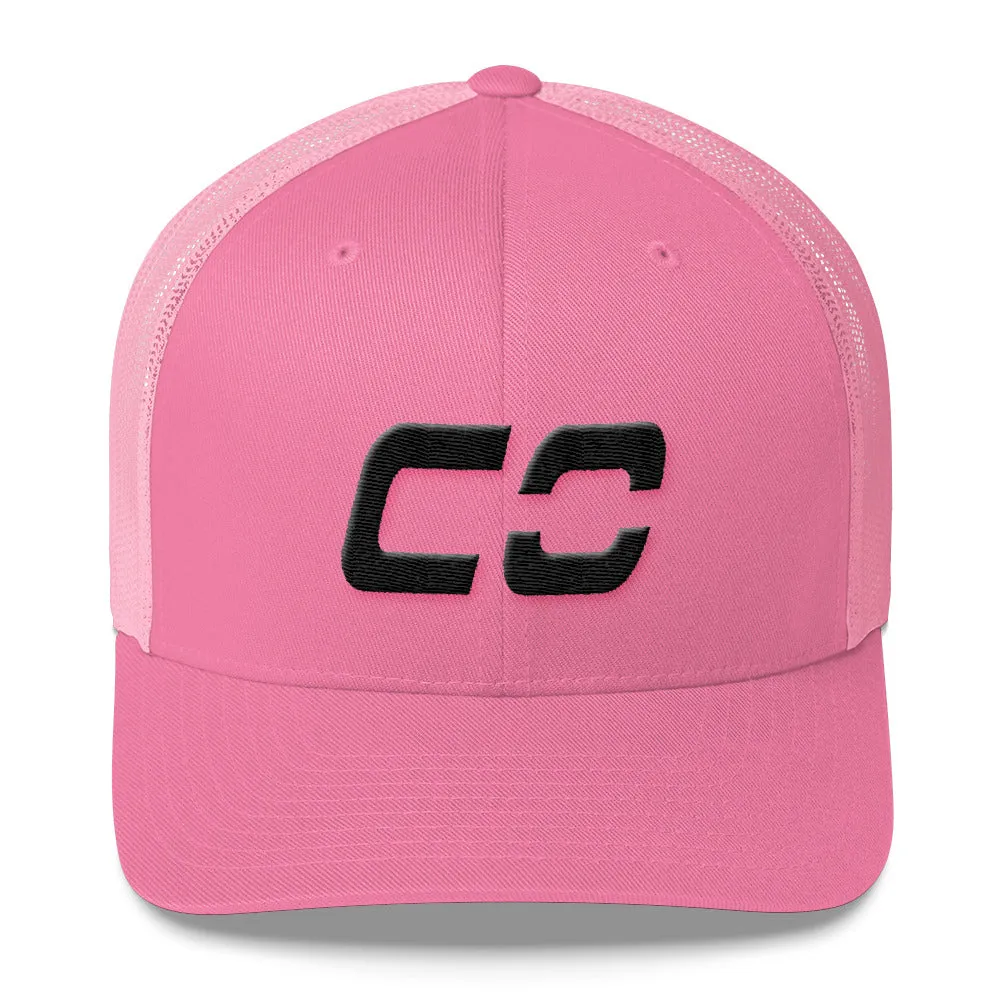 Colorado - Mesh Back Trucker Cap - Black Embroidery - CO - Many Hat Color Options Available