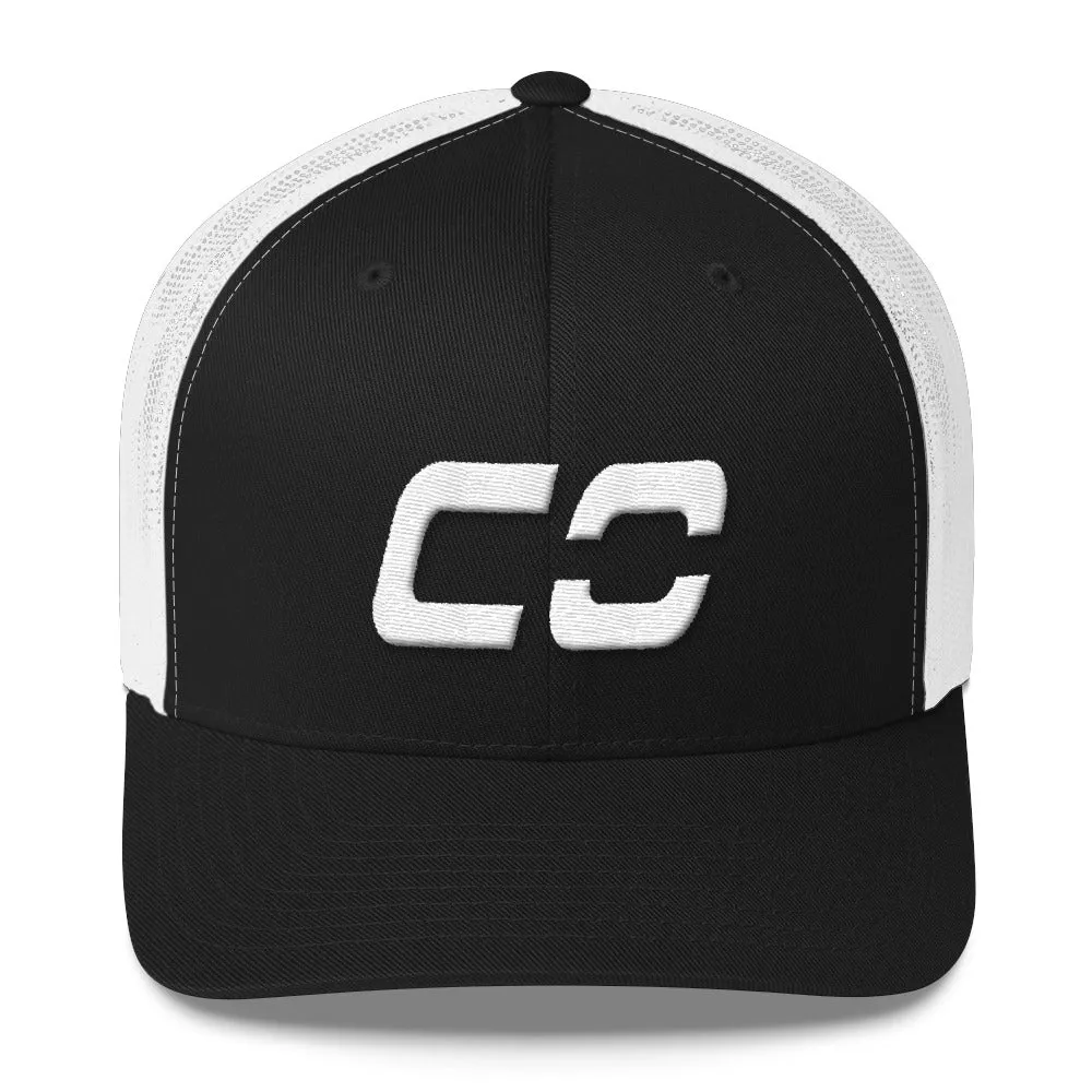 Colorado - Mesh Back Trucker Cap - White Embroidery - CO - Many Hat Color Options Available