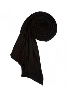 Cotton Soft Jersey Maxi Hijab Scarf - Black