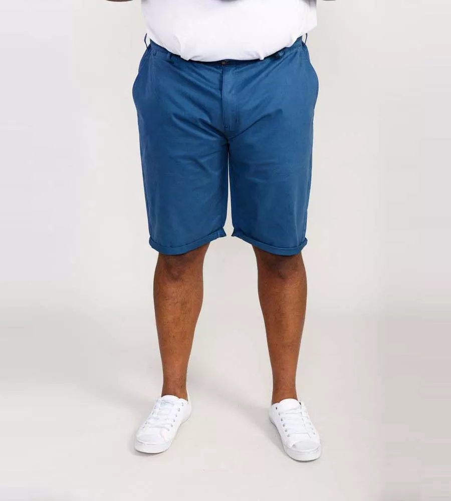 D555 Big Mens Blue Stretch Chino Shorts (NELSON 1)