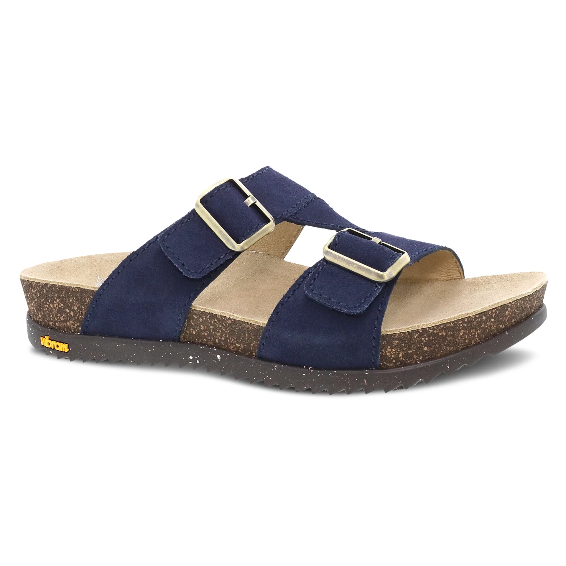 Dansko Women’s Dayna Suede Slip On Sandals-Navy