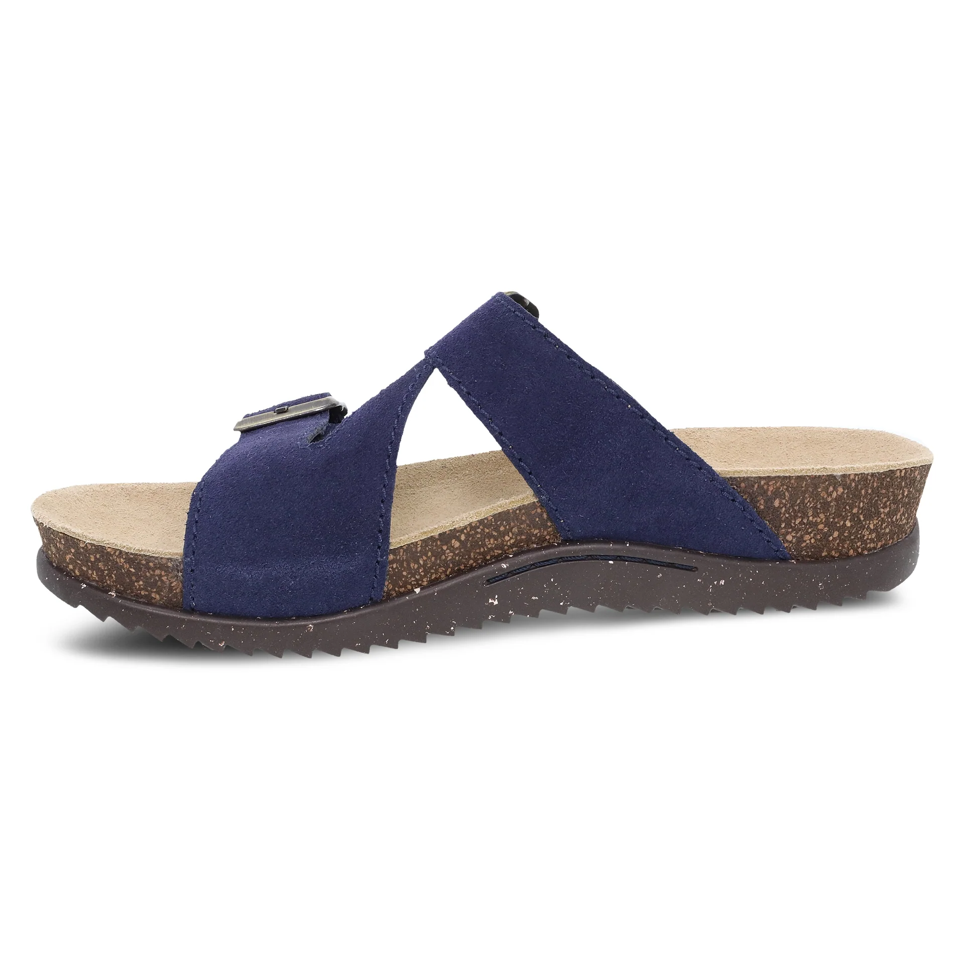 Dansko Women’s Dayna Suede Slip On Sandals-Navy