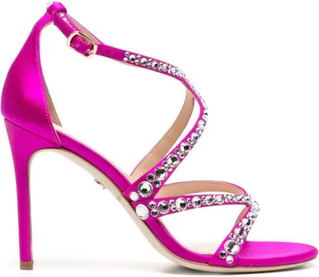 Dee Ocleppo Fiji 90mm crystal-embellished sandals Pink