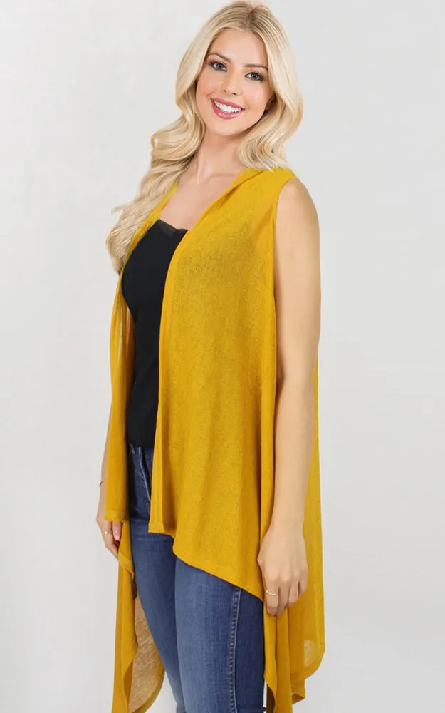 EAV9718 Solid Color Jersey vest Cover Up