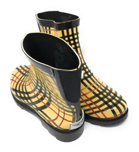 Forever Young Women's Plaid Print Rubber Rain Boots