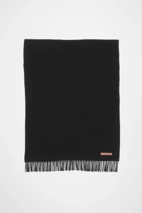 Fringe wool scarf - oversized