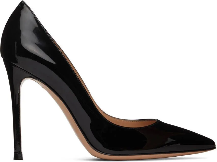 Gianvito Rossi Black Leather Gianvito 105 Heels