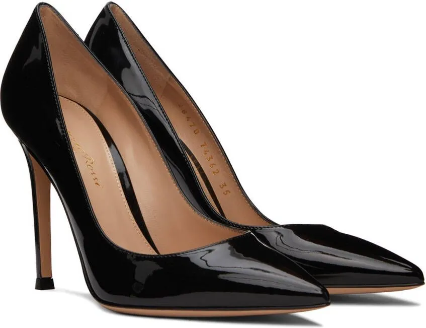 Gianvito Rossi Black Leather Gianvito 105 Heels