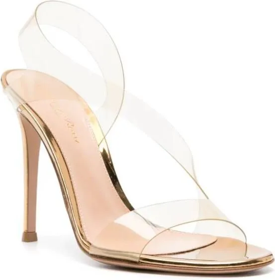 Gianvito Rossi Metropolis 105mm metallic sandals Gold