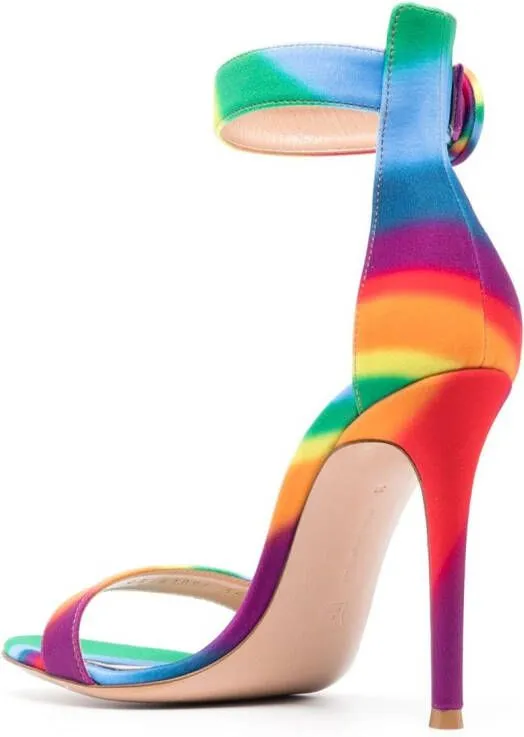 Gianvito Rossi Portofino 105mm rainbow sandals Orange