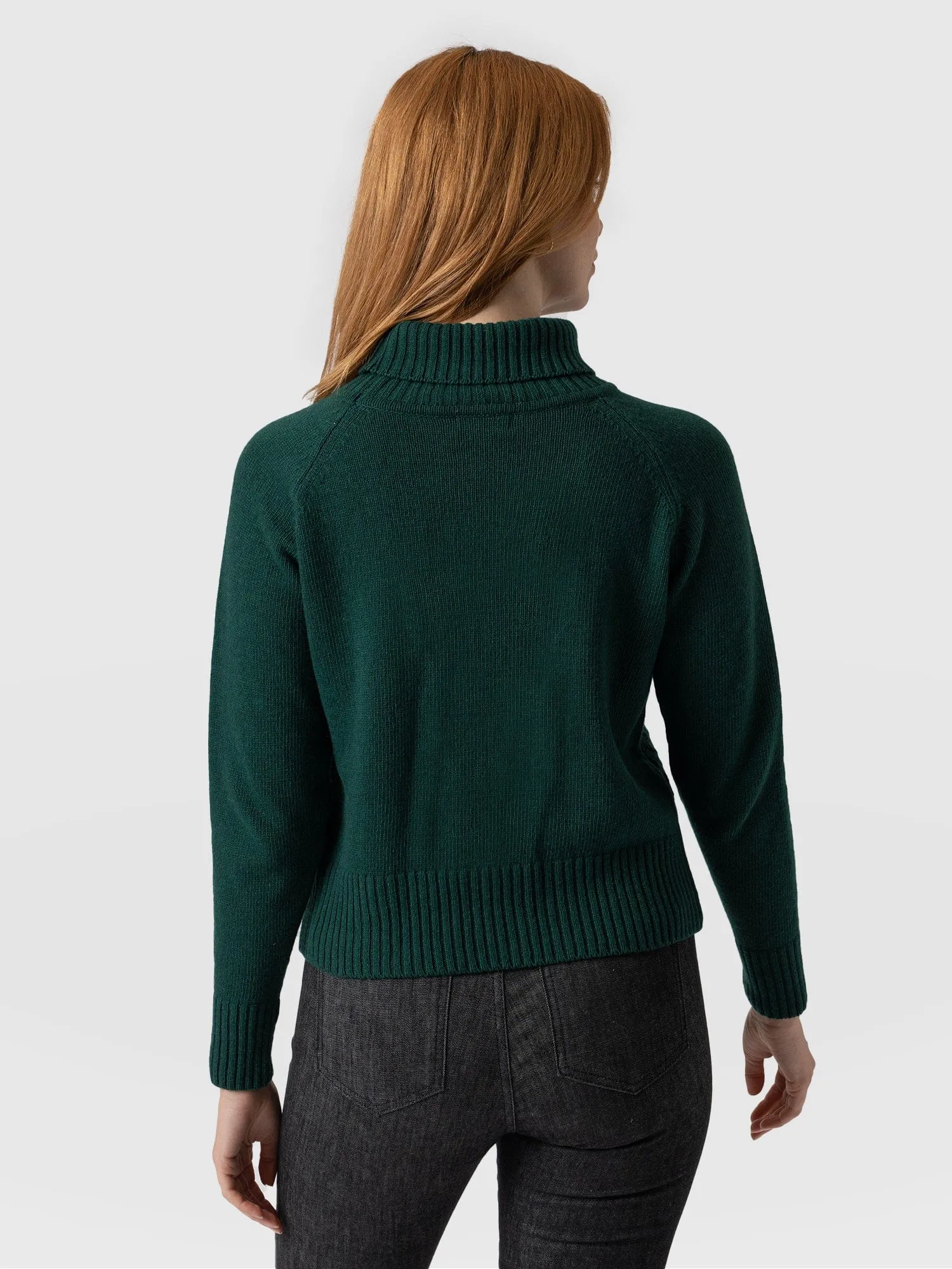 Glen Cable Knit Jumper - Green