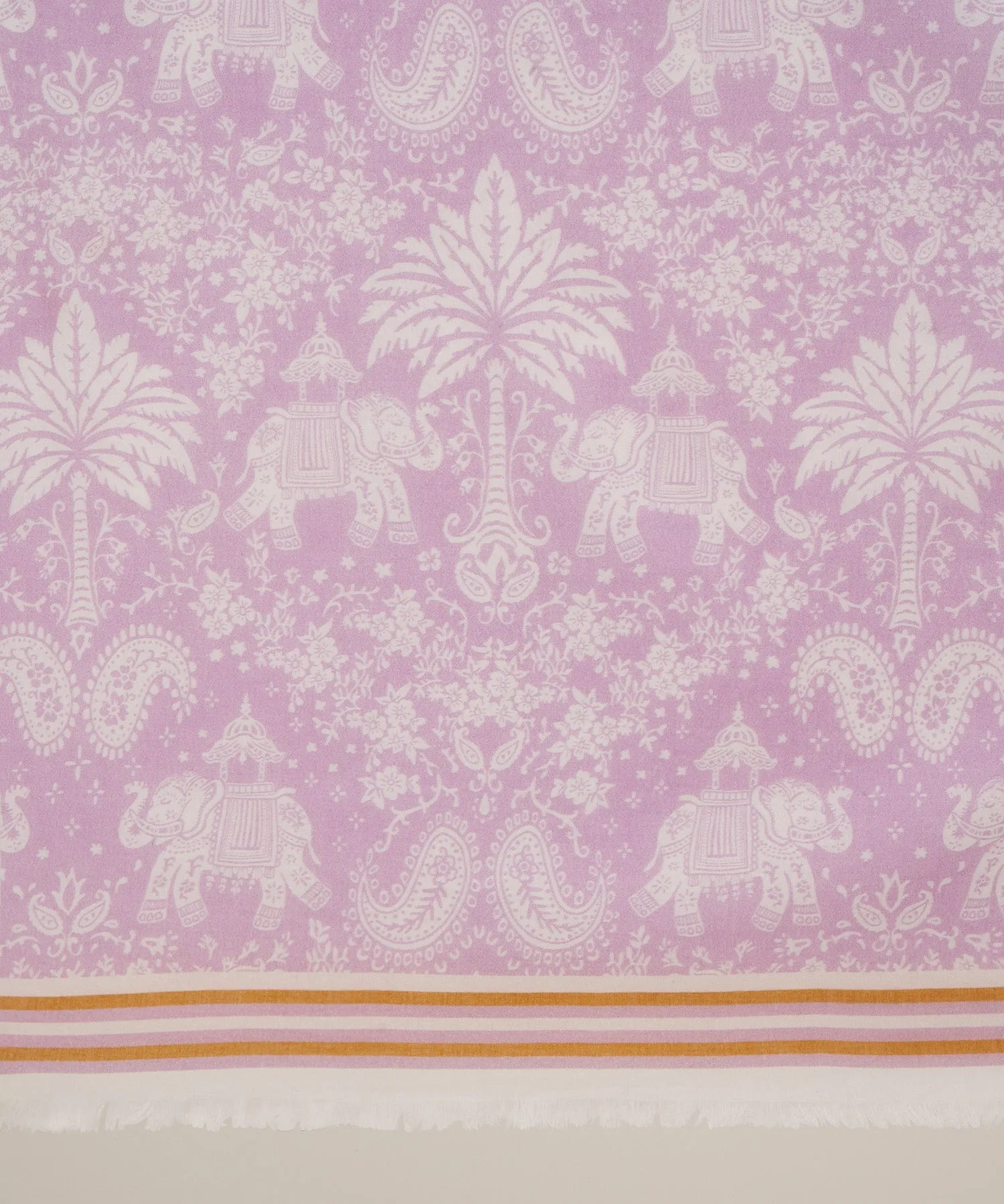 Hartford Lilac Cotton Voile Elephants Scarf