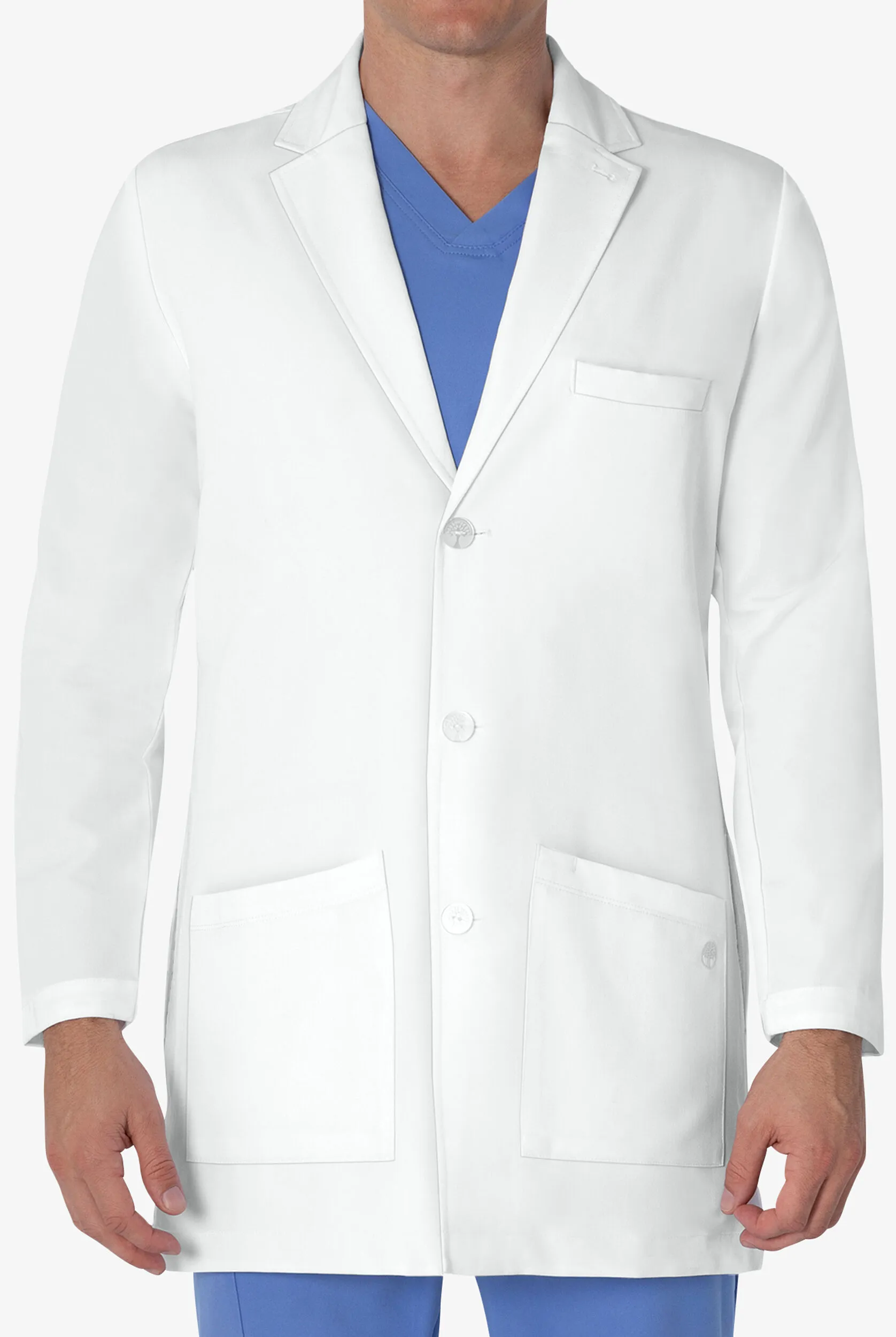 Healing Hands White Coat Modernist Men's 35 ½" 5-Pocket STRETCH Lab Coat