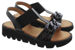 HEAVENLY FEET Ladies Lulu Chain Sandals In Black