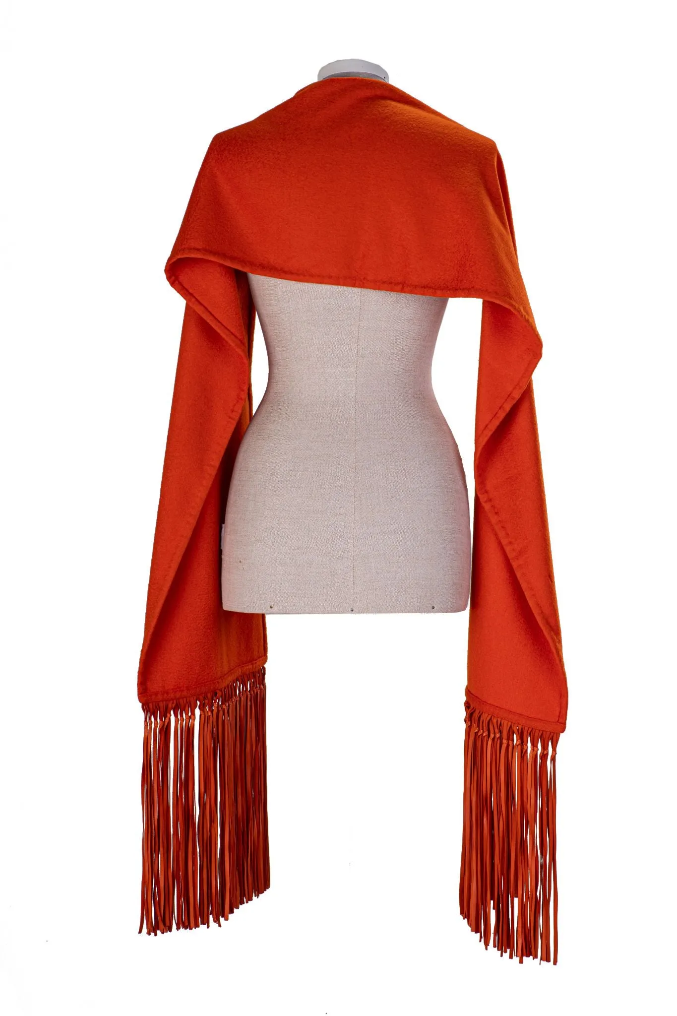 Hermès Orange Cashmere Leather Scarf