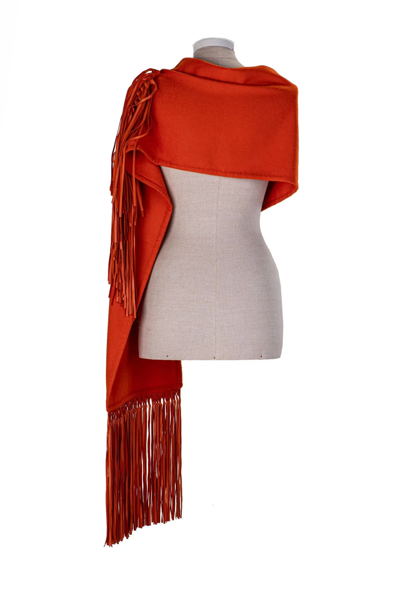 Hermès Orange Cashmere Leather Scarf