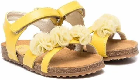 Il Gufo floral-detail open-toe sandals Yellow