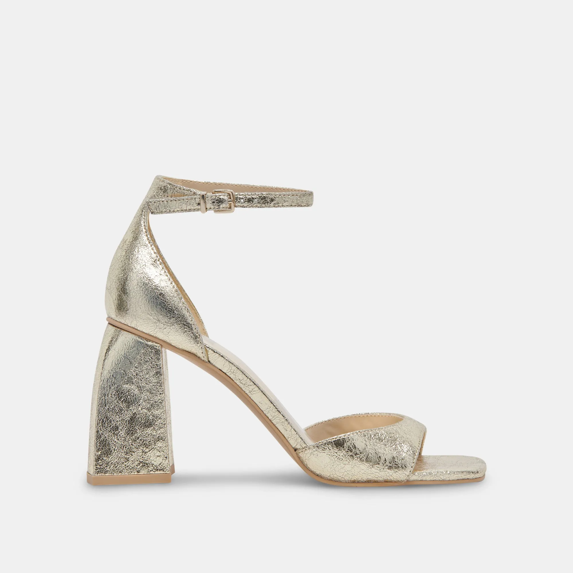 JANEY HEELS PLATINUM DISTRESSED LEATHER