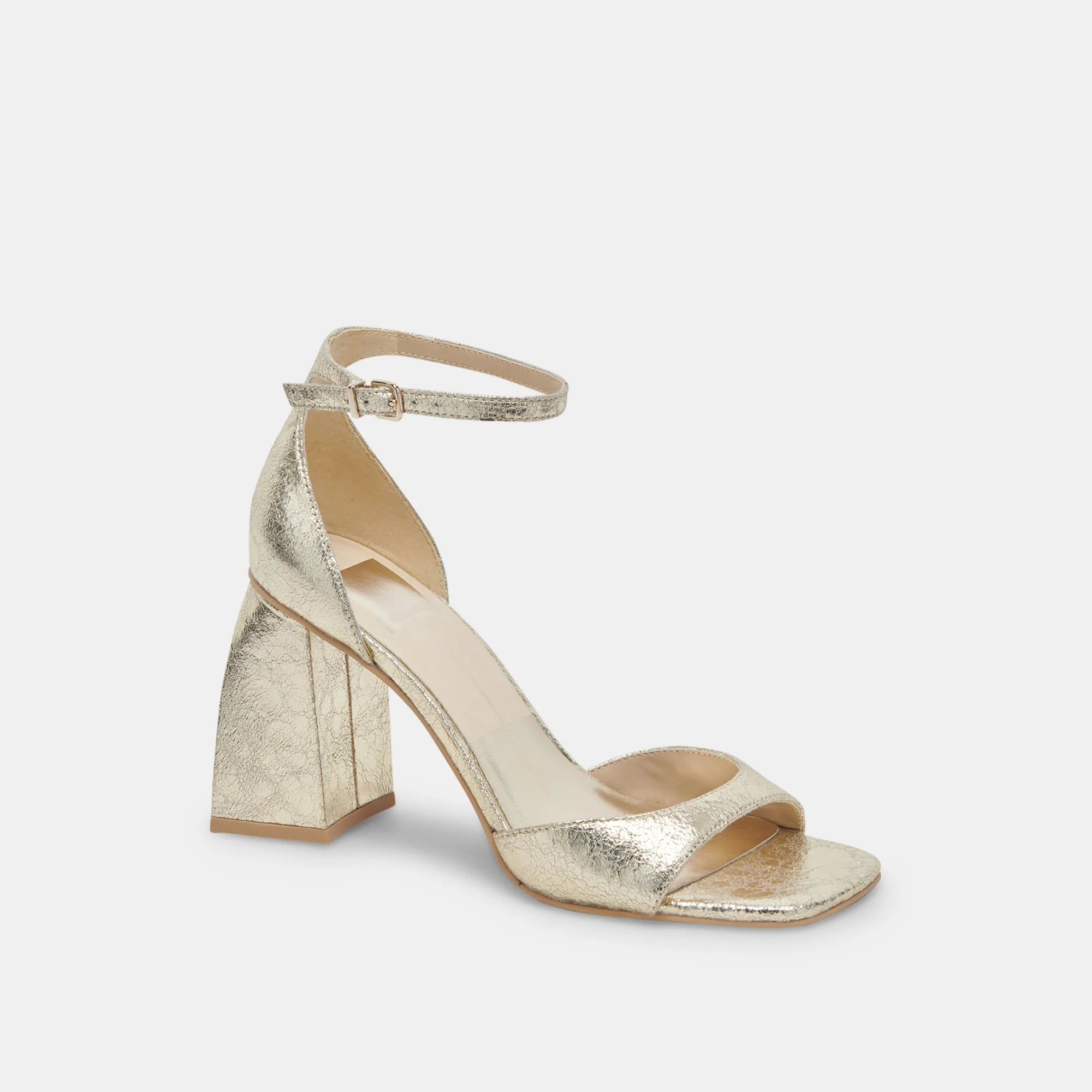 JANEY HEELS PLATINUM DISTRESSED LEATHER