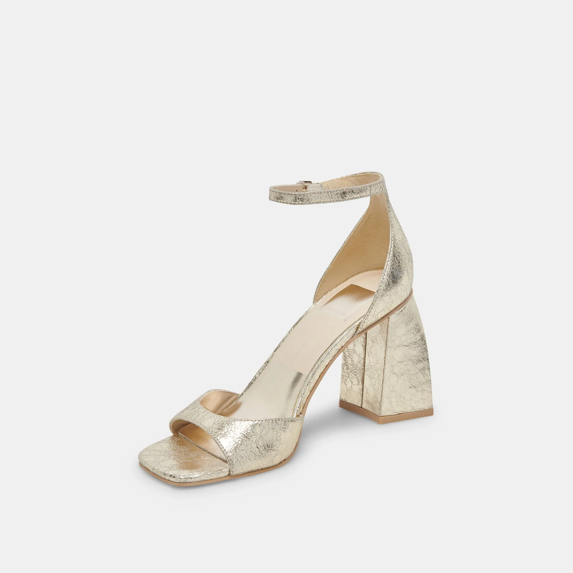 JANEY HEELS PLATINUM DISTRESSED LEATHER