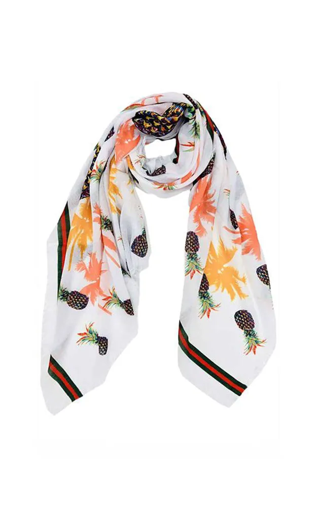 JC021063 Pineapple Printed Scarf & Shawl